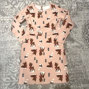 Girls pink reindeer dress